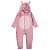 Macacão Infantil Pelúcia Plush Coelhinha Rosa Kids Tip Top - Imagem 1