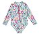 Body Manga Longa Praia Toddler Floral Elastano Tip Top - Imagem 1