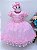 Vestido Infantil Aplique Borboletas Rosa Menina Bonita - Imagem 1