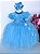 Vestido Infantil Borboletas Soltas Azul Luxo Menina Bonita - Imagem 1