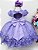 Vestido Infantil Renda Poá Luxo Lilás Menina Bonita - Imagem 2