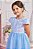 Vestido Infantil Azul com Flores Coloridas Cattai - Imagem 2