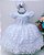 Vestido Infantil Batizado Branco Poá Luxo - Imagem 1