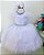 Vestido Infantil Batizado Branco Strass Poá - Imagem 1