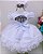 Vestido Infantil Batizado Branco Babados Strass - Imagem 2