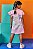 Vestido Infantil em Fly Tech e Tule sereia Kukiê rosa - Imagem 4