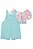 Conjunto de Blusa Cropped em Malha Texturizada e Jardineira em Sarja com Elastano borboletas Kukiê - Imagem 4