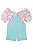 Conjunto de Blusa Cropped em Malha Texturizada e Jardineira em Sarja com Elastano borboletas Kukiê - Imagem 2