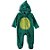 Macacão Infantil Pelúcia Plush Dinossauro Bebê Tip Top - Imagem 1