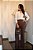 Calça Alfaiataria Chocolate Pantalona com Bolsos Frontais e Traseiros - Imagem 1