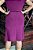 Saia Crepe de Viscose Roxa Midi com Nervuras na Frente e Babados - Imagem 7