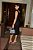 Vestido Linho Preto Ajustado Reto com Bolsos Verdugos e Saia Oval - Imagem 3