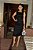 Vestido Linho Preto Ajustado Reto com Bolsos Verdugos e Saia Oval - Imagem 2