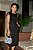 Vestido Linho Preto Ajustado Reto com Bolsos Verdugos e Saia Oval - Imagem 1