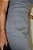 Vestido Linho Cinza Ajustado Reto com Bolsos Verdugos e Saia Oval - Imagem 2