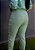 Calça Alfaiataria Verde Clara Reta com Pala Larga Frontal e Elástico Atrás e Nervuras nas Pernas - Imagem 7