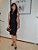 Vestido Linho Preto Reto com Corte Assimétrico no Colo e Viés - Imagem 3