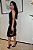 Vestido Linho Preto Reto com Corte Assimétrico no Colo e Viés - Imagem 7