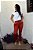 Calça Sarja Terracota Calça Pijama com Bolsos Frontais e Bolsos Verdugos Traseiros - Imagem 3