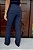 Calça Alfaiataria Azul marinho Flare com Nervuras Horizontais no Quadril e Bolsos - Imagem 5