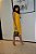 Vestido Linho 100%  Encerado Amarelo Vestido Reto com Gola U Profunda - Imagem 10