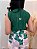 Calça Alfaiataria Luzy Estampa Folhas Verdes Pantalona com Bolsos Verdugos Atrás e Elástico Estampa Exclusiva - Imagem 3