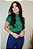 Blusa Crepe Verde com Nervuras Largas - Imagem 3
