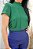 Blusa Crepe Verde com Nervuras Largas - Imagem 2
