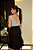 Blusa Crepe Nobre Cinza Cavada com Decote em V com Nervuras Largas Frontais Cropped Madame - Imagem 6