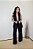 Blusa Crepe Nobre Cinza Cavada com Decote em V com Nervuras Largas Frontais Cropped Madame - Imagem 2