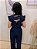 Calça Alfaiataria Pantalona Parisi II Azul Marinho com Bolsos Frontais e Bolsos Traseiros com Nervuras e Elástico no Cós Atrás - Imagem 6