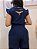 Calça Alfaiataria Pantalona Parisi II Azul Marinho com Bolsos Frontais e Bolsos Traseiros com Nervuras e Elástico no Cós Atrás - Imagem 7