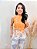 Blusa Crepe Amarelo Mostarda Cavada com Nervuras Largas na Frente - Imagem 7