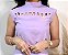Blusa Alfaiataria Lavanda Cropped Cavada Gola com Vies Entrelaçados no Colo - Imagem 1