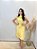 Blusa Crepe Amarelo Banana Cropped Cavada Gola com Vies Entrelaçados no Colo - Imagem 2
