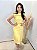 Blusa Crepe Amarelo Banana Cropped Cavada Gola com Vies Entrelaçados no Colo - Imagem 3