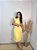 Blusa Crepe Amarelo Banana Cropped Cavada Gola com Vies Entrelaçados no Colo - Imagem 7