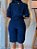 Bermuda Alfaiataria Azul Marinho com elástico atrás bolsos verdugos e corte assimétrico na barra - Imagem 3