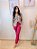 Calça Alfaiataria Pink Reta com Nervuras Horizontais no Quadril e Bolsos - Imagem 7