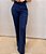Calça Linho Azul-Marinho Pantalona com Bolsos Verdugos e Nervuras nos Bolsos e Cós - Imagem 3