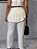 Calça Viscocrepe Off-White Reta com Cintura Média com Passante e Sobreposição Assimétrica - Imagem 5