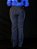 Calça Two-Way Azul Escuro Noite Flare com Nervuras Finas na Frente e Lapela com Zíper Frontal - Imagem 4