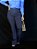 Calça Two-Way Azul Escuro Noite Flare com Nervuras Finas na Frente e Lapela com Zíper Frontal - Imagem 1
