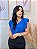 Blusa Crepe Azul-Royal Com Mangas Retas Diferenciadas e Corte Assimétrico na Frente e Nervuras - Imagem 5