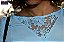 Blusa Azul Clara com Renda no Colo e Nervuras nas Mangas - Imagem 2