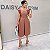 Vestido Sarja Cacau Ajustado com Pregas e Bolsos Laterais - Imagem 1