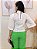 Blusa Algodão Listras Bordadas Manga Evasê com Nervuras no Colo Tecido Encorpado Cropped Madame 100% Algodão - Imagem 3