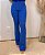 Calça Alfaiataria Azul Royal Flare com Nervuras Finas nos Bolsos Traseiros e Frontais - Imagem 1
