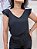 Blusa Crepe Preta Alças de Babados com Acabamentos Especiais - Imagem 1