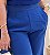 Calça Alfaiataria Azul Bic com Bolsos Frontais e Bolsos Traseiros com Nervuras e Elástico no Cós Atrás - Imagem 4